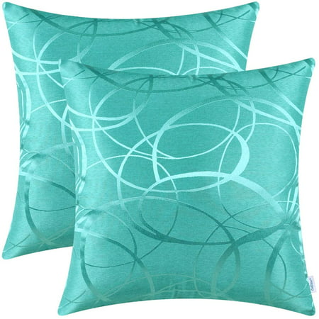 2Pcs Silver Gray Circles Rings Geometric Cushion Covers Pillows Covers 18 x 18" 